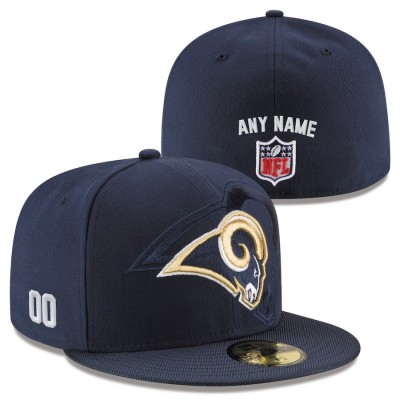Men's Los Angeles Rams New Era Navy Custom On-Field 59FIFTY Structured Fitted Hat 2496972